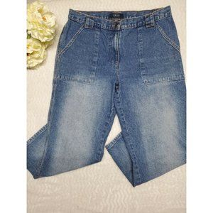 Izod Womans 12 Cropped Jeans Capri Pants faded straight